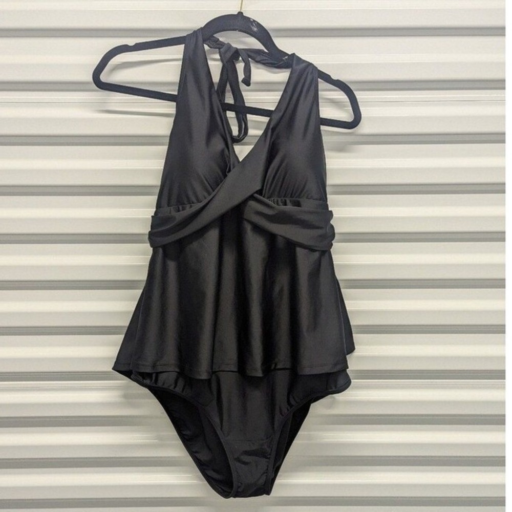 Coastal Baleaf Swim Dress One‎ Piece NWT UPF 50+ Size 44 Halter Tummy Control